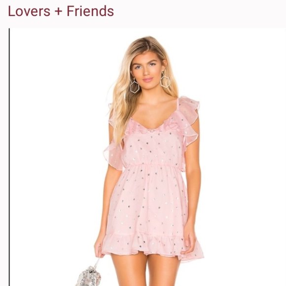 Lovers + Friends light pink heart dress - Picture 1 of 4